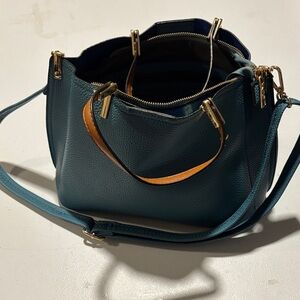 Elegant Teal Leather Handbag